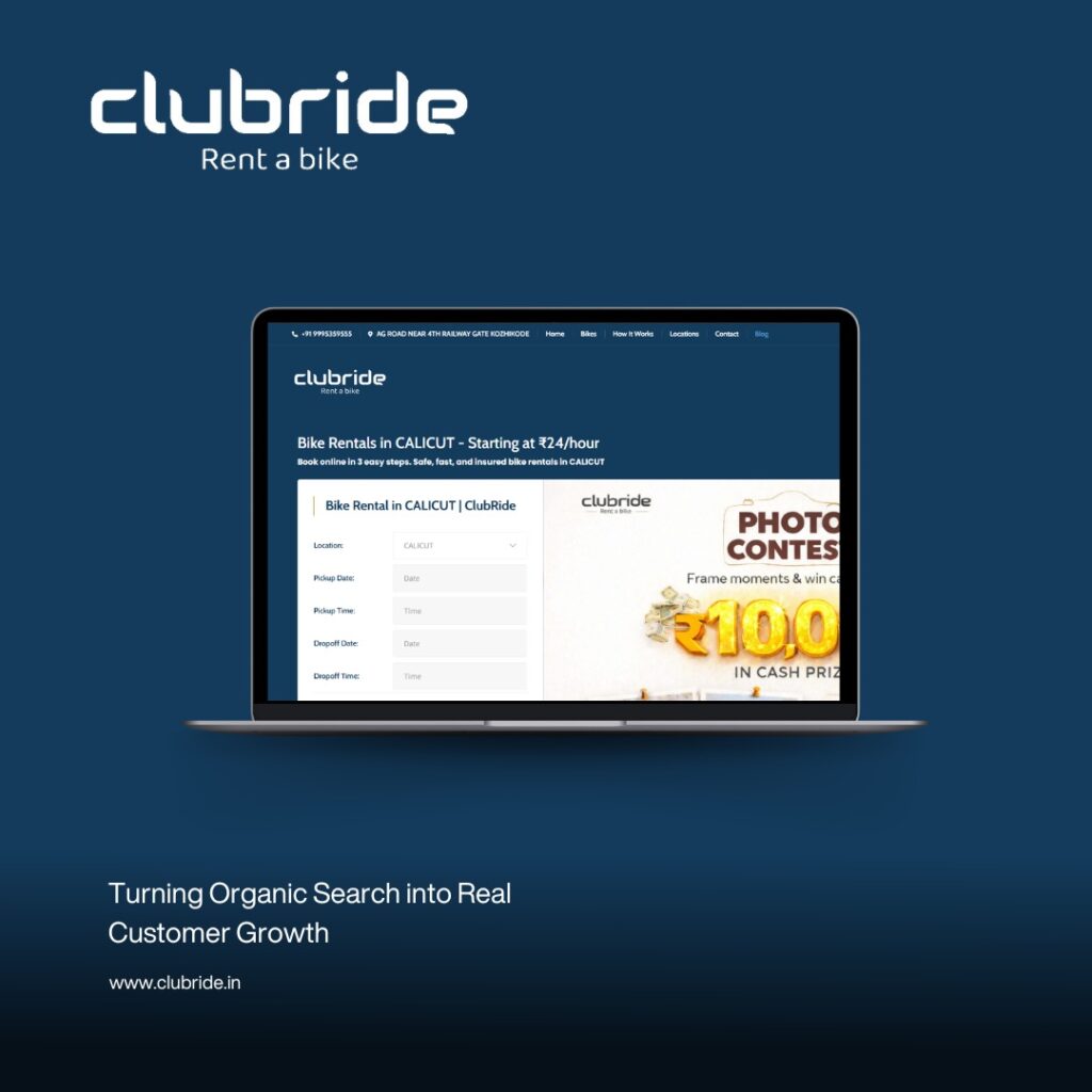 SEO Case study of Clubride